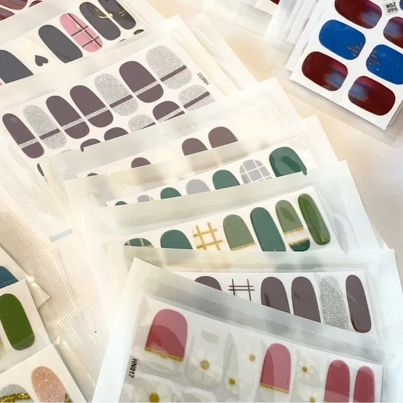 HUGE LOT 50+ Unopened Nail Polish Wraps Strips Stamps Rhinestones
